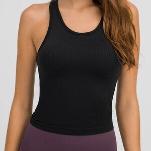 Slit Round Neck Active Tank main image 0